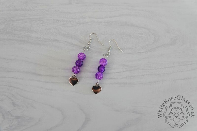 Earrings - Pinks + Heart Charm - product image  