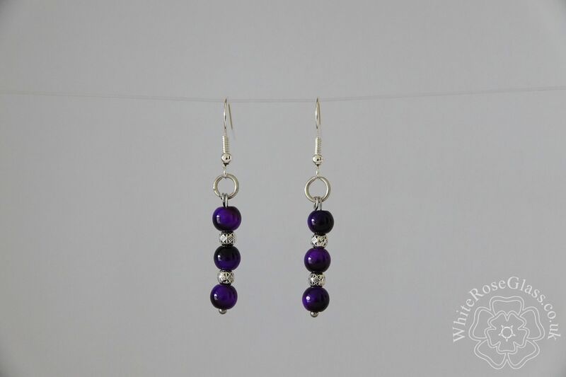 Earrings - Small Purple + Black - product image  