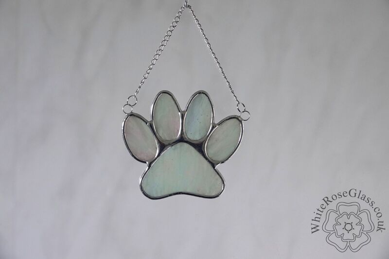 Pawprint - Pearl White Suncatcher - product image  