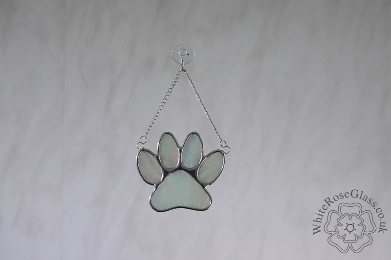 Pawprint - Pearl White Suncatcher - product image  