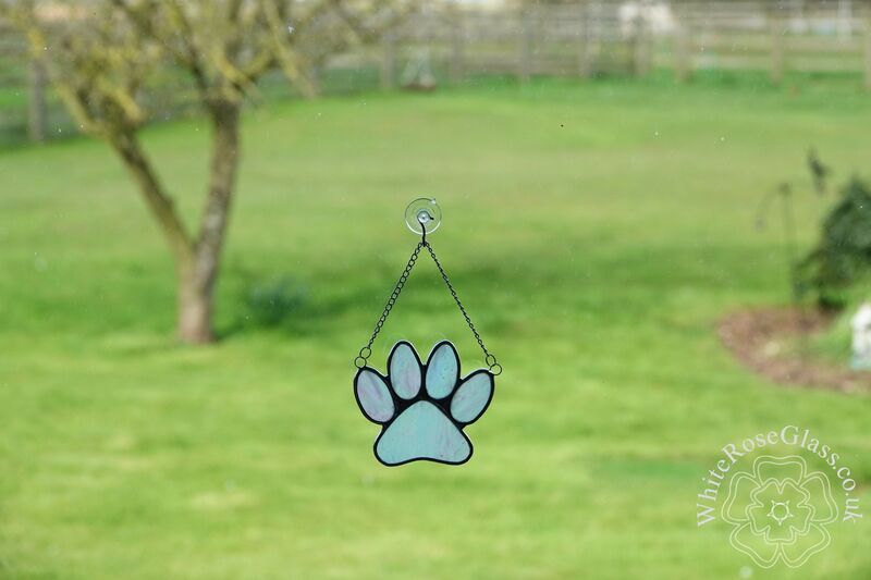 Pawprint - Pearl White Suncatcher - product image  