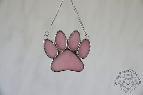 Pawprint,-,Pink,Suncatcher, Gift, Home Decoration, Pawprint