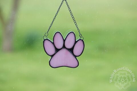 Pawprint,-,Pink,Suncatcher, Gift, Home Decoration, Pawprint