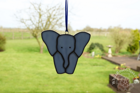 Elephant,-,Standing,Baby,Pale,Blue, Suncatcher, Gift, Home Decoration