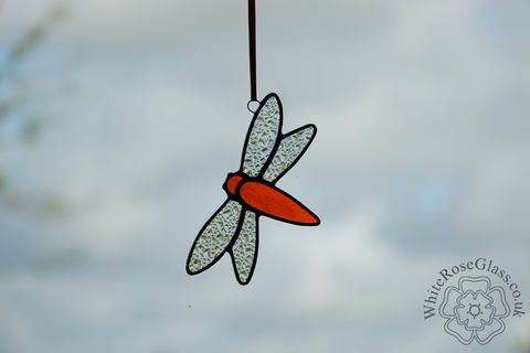 Dragonfly,Small,Suncatcher,-,Orange, Hanger, Gift, Home Decoration, Dragonfly 