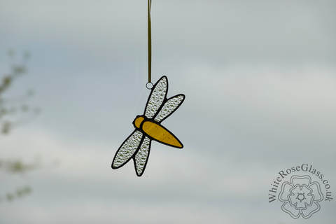 Dragonfly,Small,Suncatcher,-,Yellow, Hanger, Gift, Home Decoration, Dragonfly 