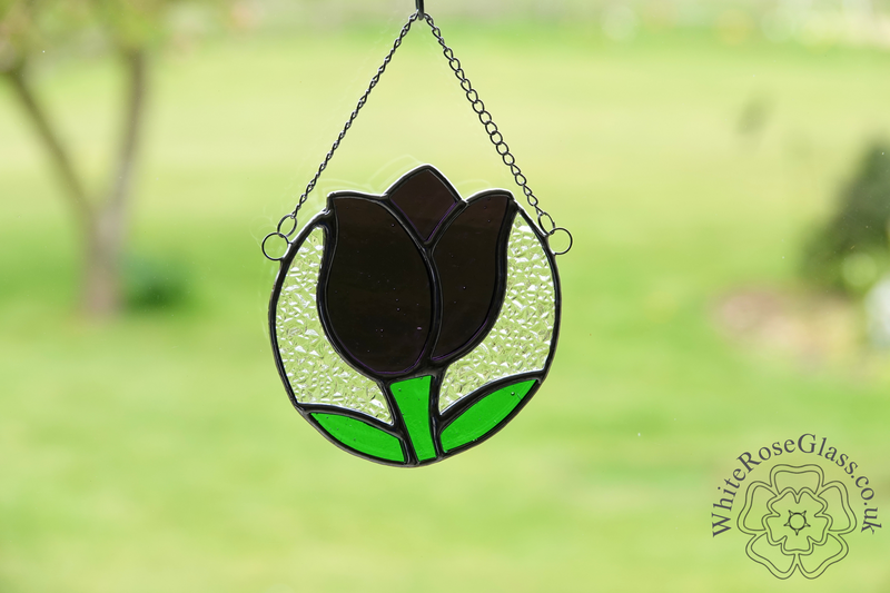 Tulip Flower Circle Purple Suncatcher - product image  