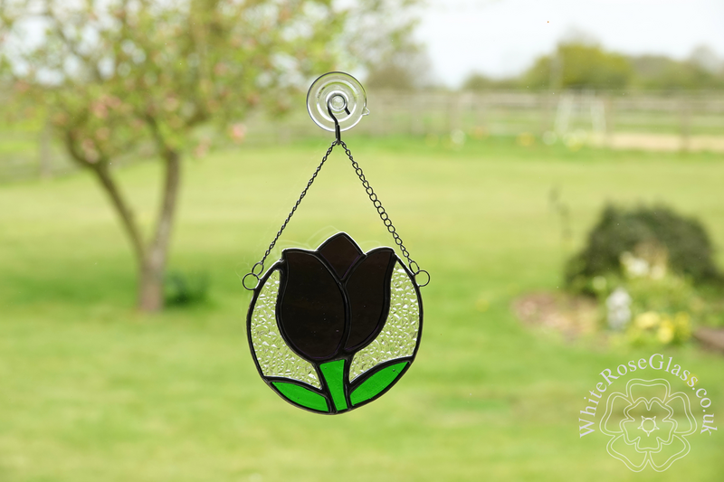 Tulip Flower Circle Purple Suncatcher - product image  