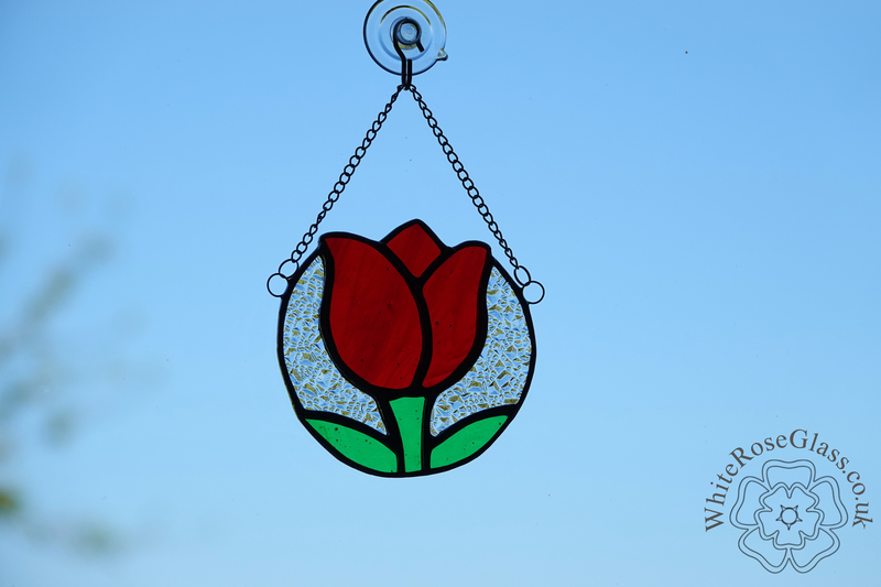 Tulip Flower Circle Red Suncatcher - product image  