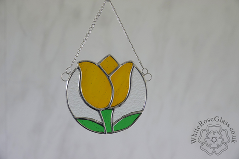 Tulip,Flower,Circle,Yellow,Suncatcher, Gift, Home Decoration, Tulip