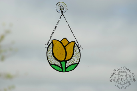 Tulip,Flower,Circle,Yellow,Suncatcher, Gift, Home Decoration, Tulip