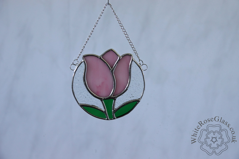 Tulip Flower Circle Pink Suncatcher - product image  