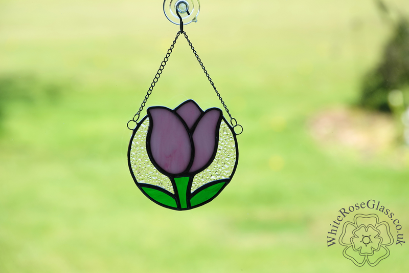Tulip Flower Circle Pink Suncatcher - product image  