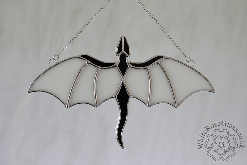 Dragon Flying Black + White Suncatcher - product image  