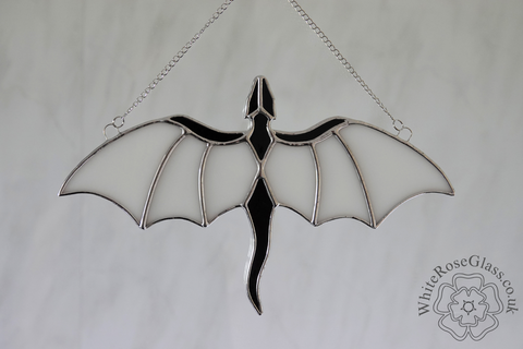 Dragon,Flying,Black,+,White,Suncatcher, Gift, Home Decoration, Dragon