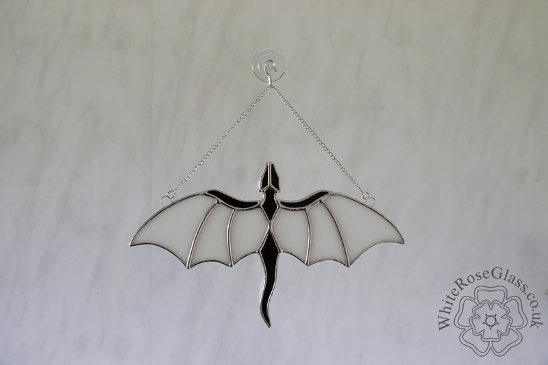 Dragon Flying Black + White Suncatcher - product image  