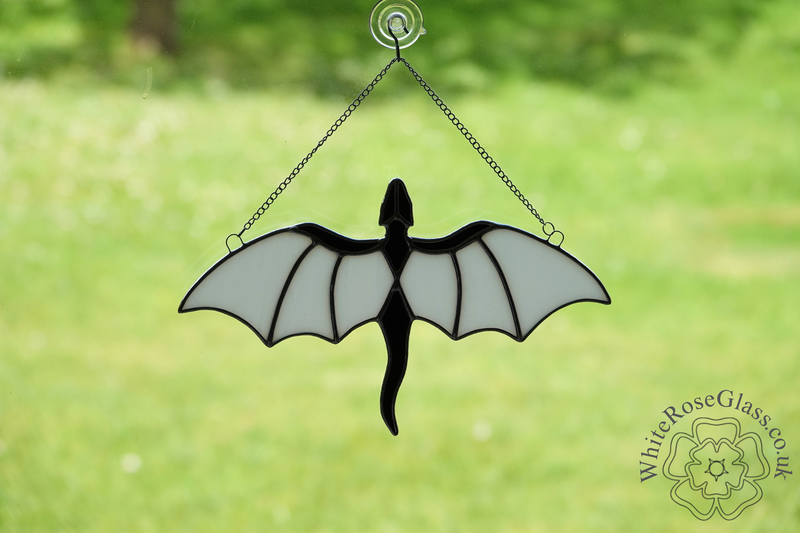 Dragon Flying Black + White Suncatcher - product image  