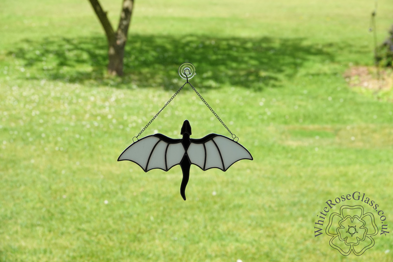 Dragon Flying Black + White Suncatcher - product image  
