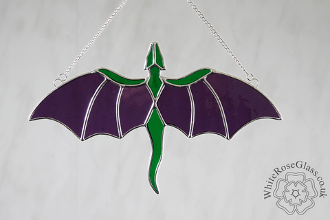 Dragon,Flying,Green,+,Purple,Suncatcher, Gift, Home Decoration, Dragon