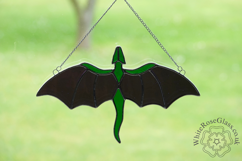 Dragon Flying Green + Purple Suncatcher - product image  