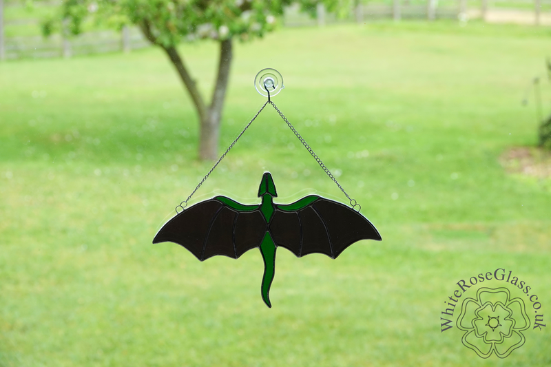 Dragon Flying Green + Purple Suncatcher - product image  