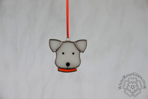 Dog,Head,+,Collar,-,Orange,Suncatcher, Hanger, Gift, Home Decoration, Dog, Puppy