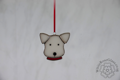 Dog,Head,+,Collar,-,Red,Suncatcher, Hanger, Gift, Home Decoration, Dog, Puppy