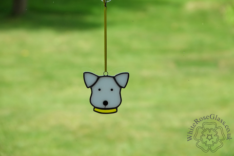 Dog,Head,+,Collar,-,Yellow,Suncatcher, Hanger, Gift, Home Decoration, Dog, Puppy