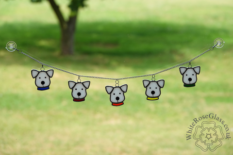 Dog,Head,Bunting,Suncatcher, Gift, Home Decoration, Bunting, Dog Heads, Westie