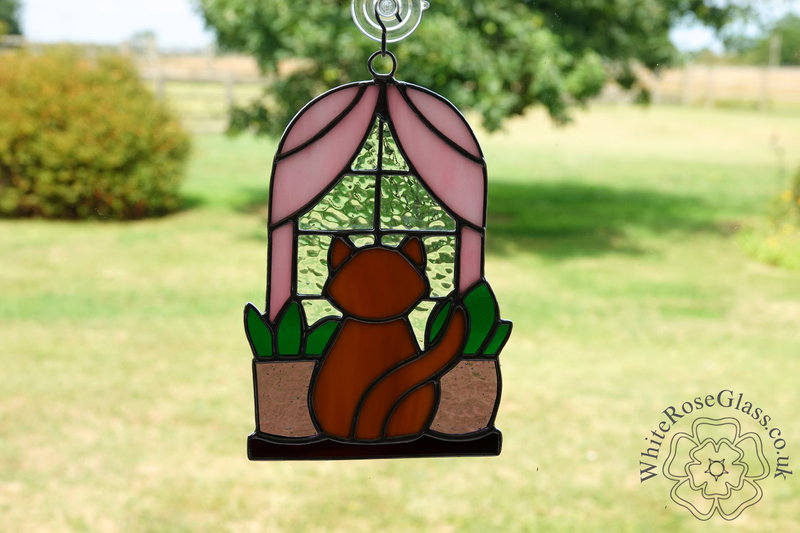 Ginger Cat Sitting at the Window Suncatcher - product image  