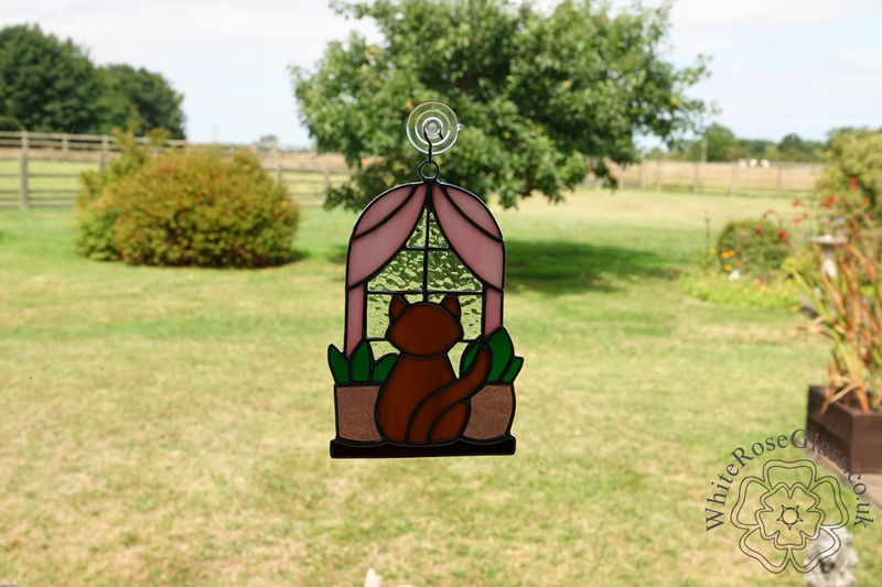 Ginger Cat Sitting at the Window Suncatcher - product image  