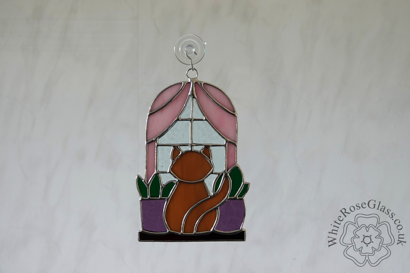 Ginger Cat Sitting at the Window Suncatcher - product image  