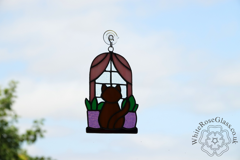 Ginger Cat Sitting at the Window Suncatcher - product image  