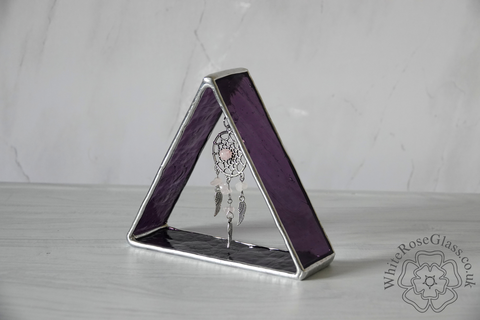 3D,Triangle,Dreamcatcher,Dangler,-,Purple,Suncatcher, Gift, Home Decoration, Dreamcatcher, 3D