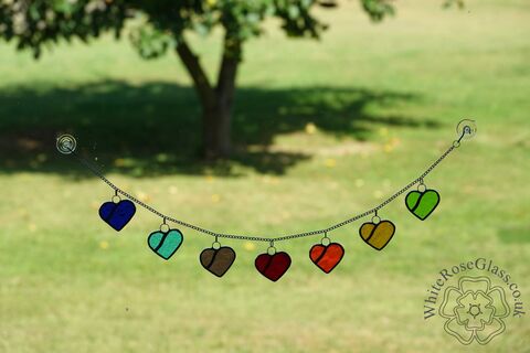 Rainbow,Hearts,Bunting,Suncatcher, Gift, Home Decoration, Bunting, Hearts