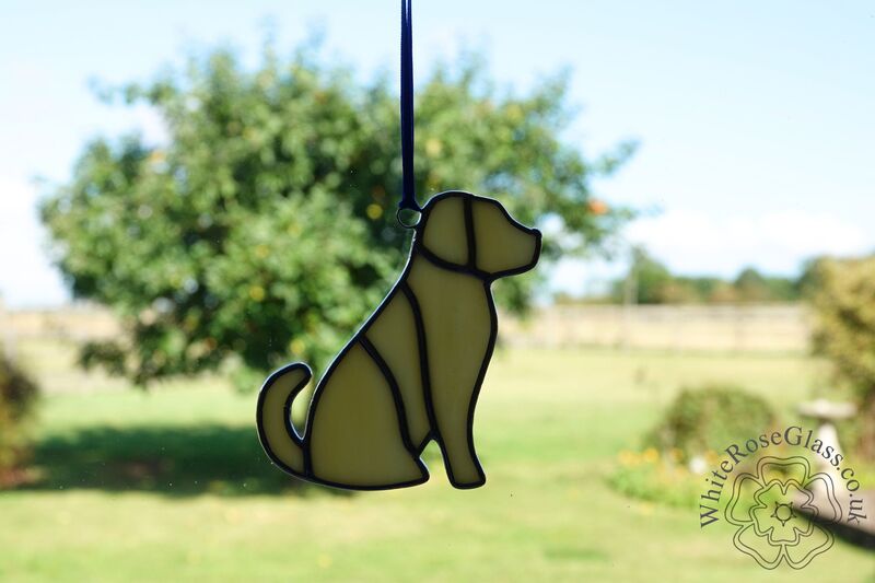 Sitting Yellow Labrador Dog Suncatcher - product image  