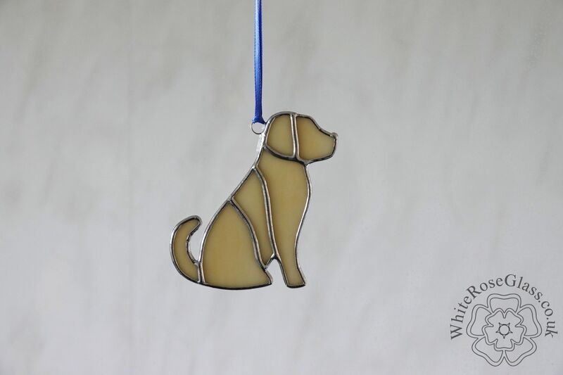 Sitting Yellow Labrador Dog Suncatcher - product image  