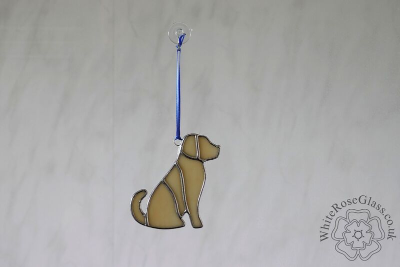 Sitting Yellow Labrador Dog Suncatcher - product image  
