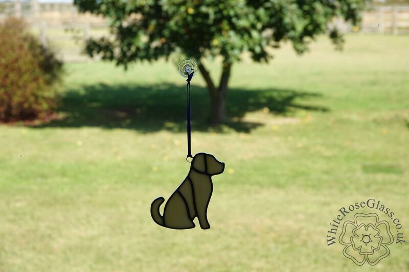 Sitting Yellow Labrador Dog Suncatcher - product image  