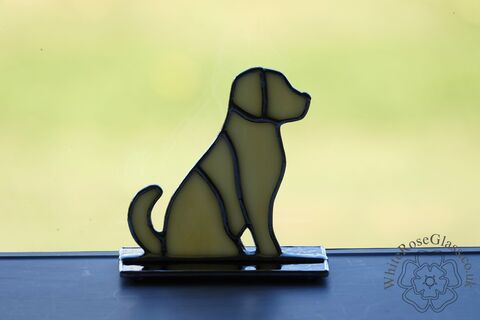 Sitting,Yellow,Labrador,Dog,Freestanding,Suncatcher, Gift, Home Decoration, Puppy, Sitting Dog