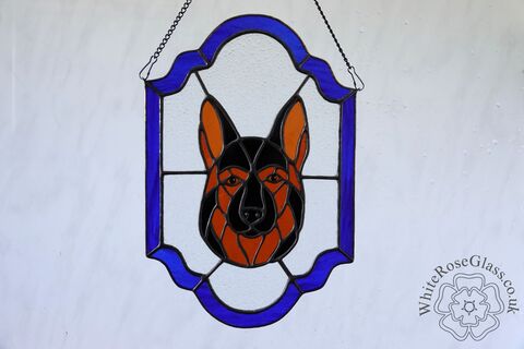 Dog,German,Shepherd,Suncatcher,Panel, Stained Glass, Glass Ornament, Home Decoration, Dog, German Shepherd