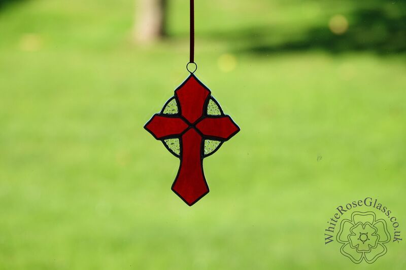 Cross Red Hanging Suncatcher - product image  