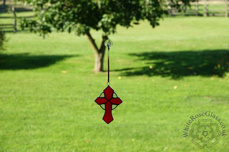 Cross Red Hanging Suncatcher - product image  