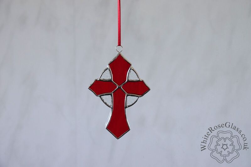 Cross Red Hanging Suncatcher - product image  