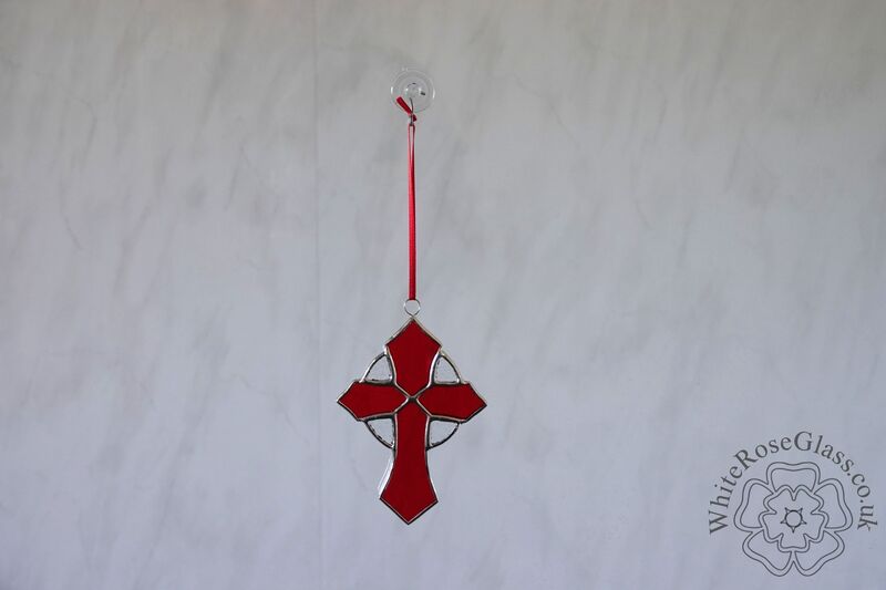 Cross Red Hanging Suncatcher - product image  