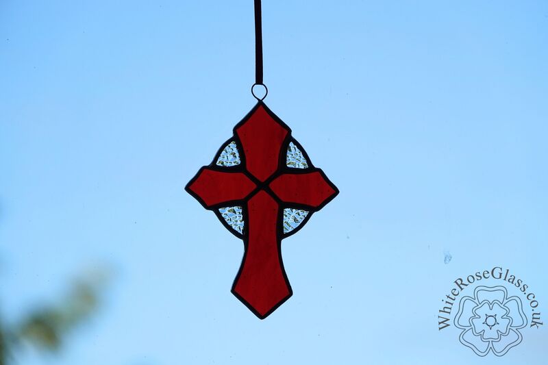 Cross Red Hanging Suncatcher - product image  