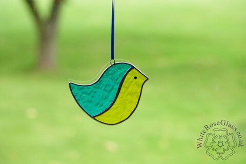 Blue,Tit,Large,Round,Hanger,-,2,Piece,Suncatcher, Gift, Home Decoration, Blue Tit, British Birds