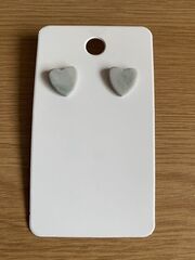 Heart,stud,earrings,Sterling silver earrings, studs, homemade, porcelain