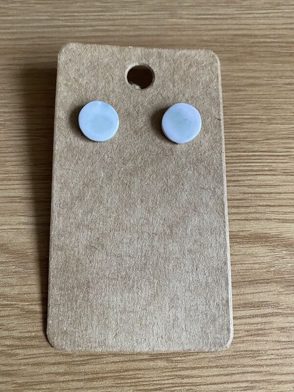 Sterling silver porcelain round studs - product image