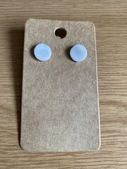 Sterling,silver,porcelain,round,studs,Studs, earrings, handmade, porcelain 